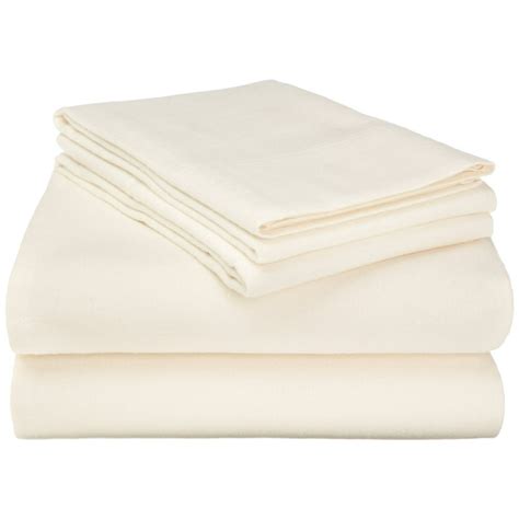 Flannel 100 Cotton Winter Favorite Deep Pocket Solid Sheet Set Ivory