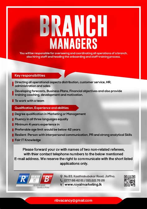 Hiring managers are then responsible for identifying and hiring the most qualified applicant from that pool. Branch Manager job vacancy at Tolmark Training & Consulting(Pvt)Ltd. | JobVacancies.lk
