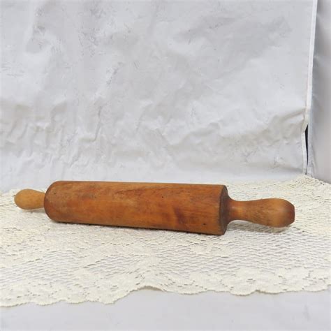 Sale Vintage Hand Turned Maple Rolling Pin Lathe Turned Etsy