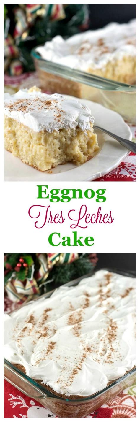 A lightly spiced cake based on her family's holiday table hot chocolate. This sweet, moist, rich Eggnog Tres Leches Cake recipe makes a unique and impressive Christmas ...
