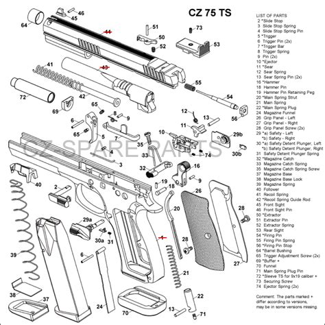 Cz 75 Tactical Sports Cz Spare Parts And Accessories