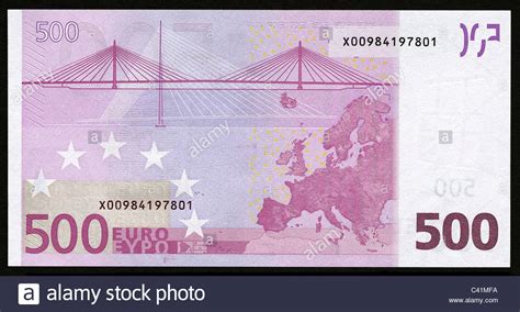 Druckvorlage alle euroscheine und münzen als spielgeld. Geld, Banknoten, Euro, 500 Euro-Schein, Rückseite ...