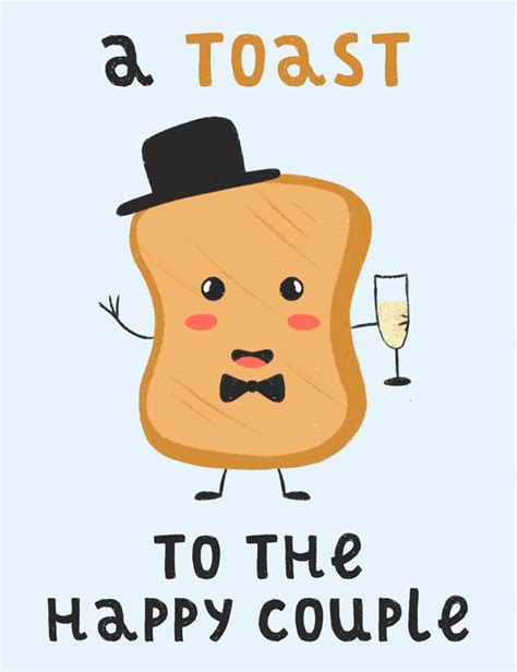 A Toast To The Happy Couple Printable Card Free
