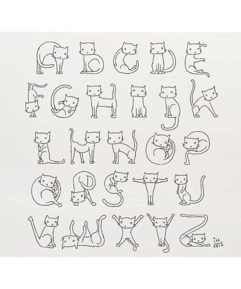 Cat Alphabet Calligraphy Fonts Lettering Fonts Lettering Alphabet