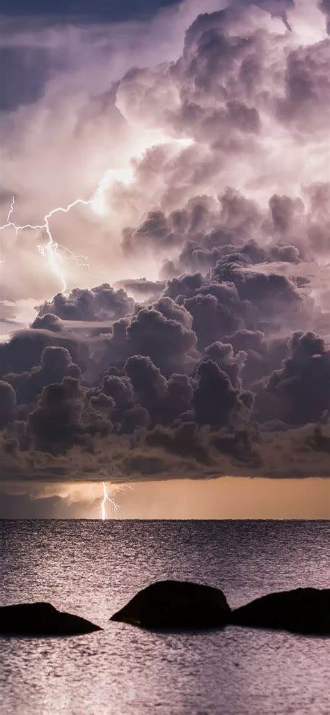 1125x2436 Storm Clouds Over Ocean Iphone Xsiphone 10iphone X Hd 4k