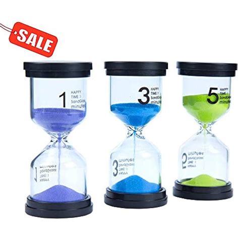 Sand Timer Set 3 Pack Colorful Sandglass Hourglass Clock 1 5 Minutes
