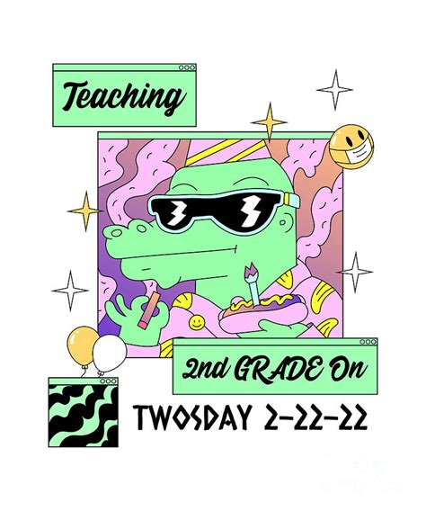 Twosday 2 22 22 Teaching 2nd Grade Birthday Trex Digital Art By