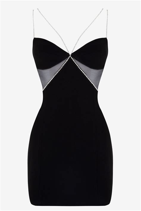 black diamante strap cutout mini dress heiress beverly hills mini dress fancy dresses