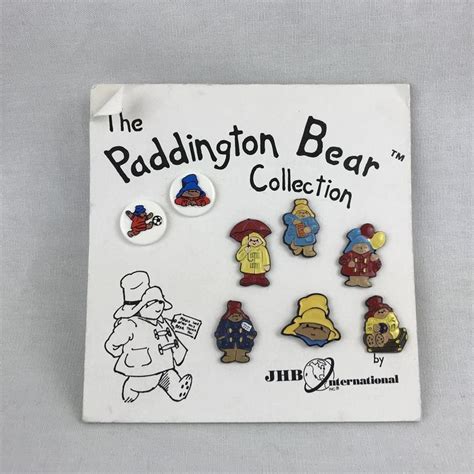 paddington bear collection buttons 8 pieces jhb international paddington bear button cards
