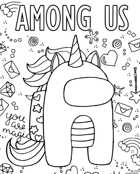 Unofficial subreddit for the game among us by innersloth. Coloriage Among Us Licorne Dessin Among Us à imprimer