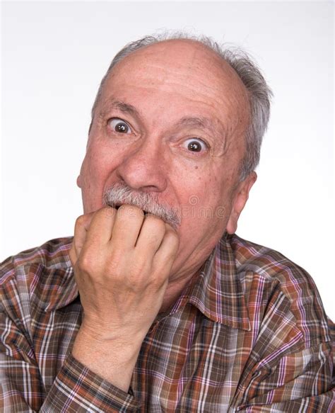 Portrait Of A Very Surprised Elderly Men Stock Image Image Of