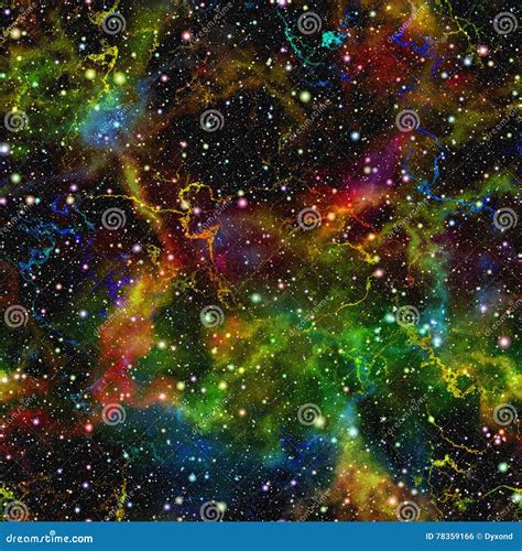 Abstract Colorful Universe Rainbow Nebula Night Starry Sky Multicolor