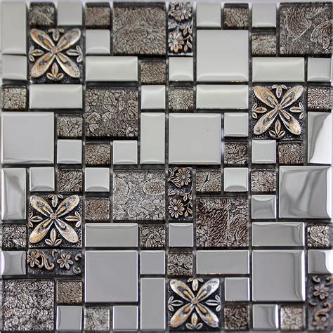 Glass Mosaic Tiles Melted Crack Crystal Backsplash Tile