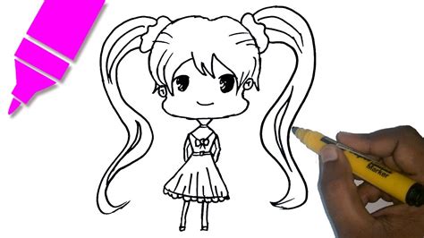 Cute Anime Girl Drawings Easy For Kids Gambarku