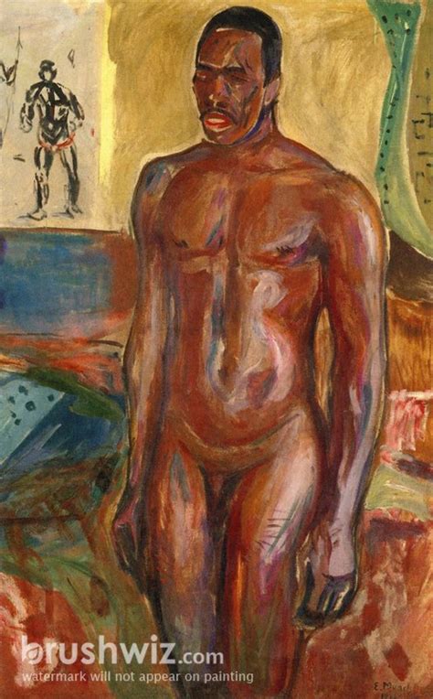 Standing Naked African By Edvard Munch Oil Painting Reproduction