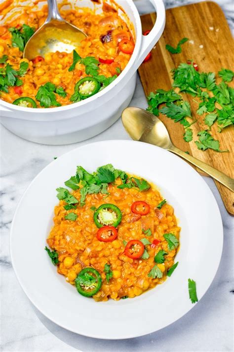 Instant pot moroccan chickpea soup is a hearty, vegan recipe that's simple to make, and is full of spice and flavor you'd expect from moroccan food! Moroccan Chickpea Lentil Soup (Harira) - Contentedness Cooking