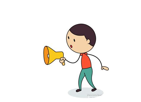 Animated Clipart Student Talking Into Megaphone Animated Clipart