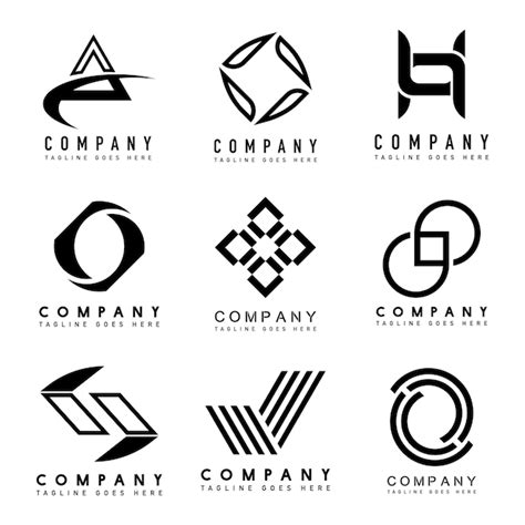 Free Vector Set Of Company Logo Design Ideas