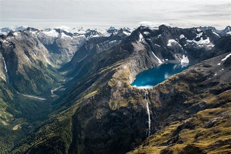 Brown Land Formation With Lake Lake Waterfall River Mountains Hd