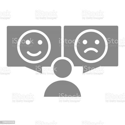 human with different emotions gray icon positive and negative emoji