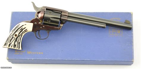 Great Western Six Shooter Revolver With Box 45 Colt For Sale