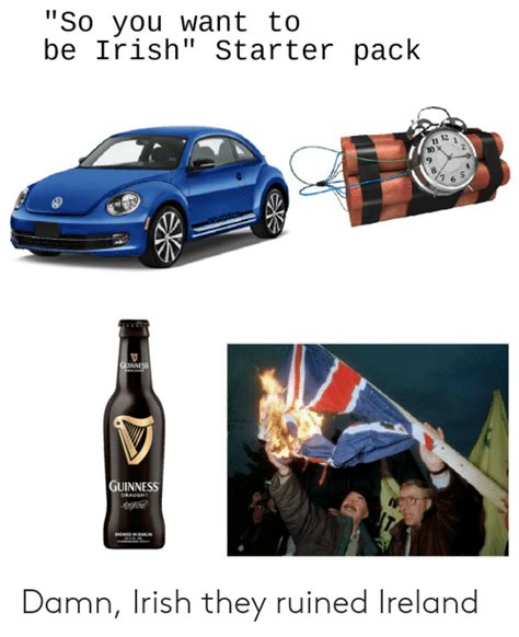 So You Want To Be Irish Starter Pack 12 11 1 2 10 9 8 6 Guinness Raught