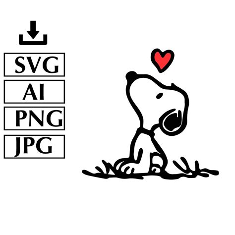 Snoopy Peanuts Filled Outline SVG Cricut Cut File Etsy España