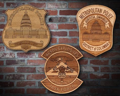 Personalized Wooden Washington Dc Police Badge Or Patch Plaque Etsy