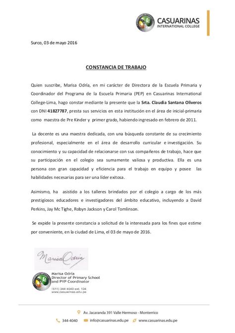 Carta De Trabajo Laboral Venezuela Sample Web G