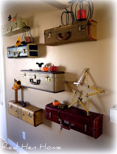 Diy Idea Turn Vintage Suitcases Into A Unique Shelf Wall Huffpost