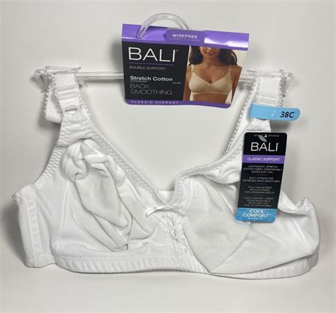 Bali Double Support Cool Comfort Cotton Wirefree Bra 3036 38c Ebay