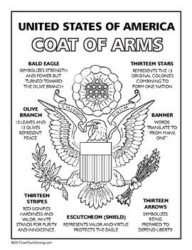 USA Coat Of Arms Coloring Page By YouthStrong TPT
