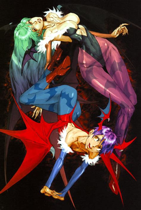 Darkstalkers Morrigan And Lilith By Nishimura Kinu Capcom Art Street Fighter Art Character Art
