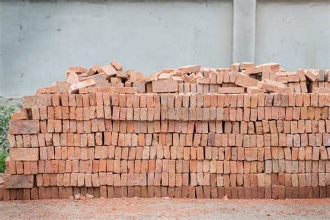 Stack Of Red Brick Stock Photo Image Of Clay Grunge 42876112