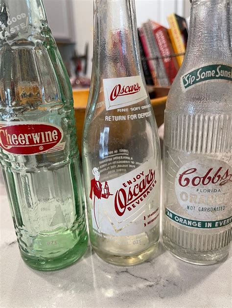 Set Of Three Vintage Soda Bottles From The S Etsy