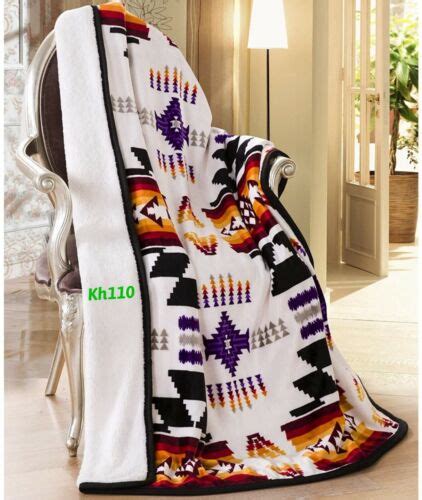 Southwest Native American Indian Navajo Print Throw Blanket Sherpa Ebay