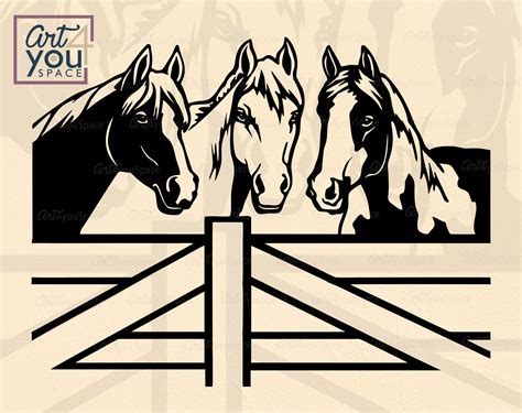 Horses Svg Files For Cricut Vector Farm Animals Clipart Head Etsy