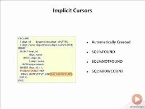 Implicit Cursors In PL SQL YouTube