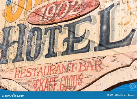 Vintage Hotel Sign Stock Photo Image Of Facade Background 66916276