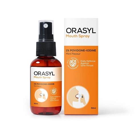 Orasyl Orange Povidone Iodine Mouth Spray 50ml Cough Cold And Allergy