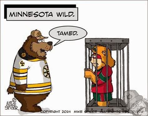 Mike Spicer Cartoonistillustrator Boston Bruins Versus Minnesota