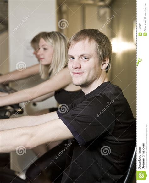 Three People Spinning Stock Image Image Of Group Bicycle 11526833