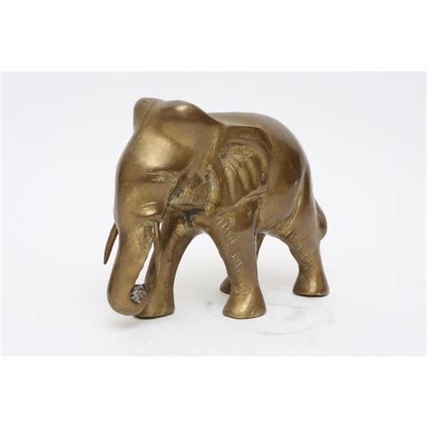 Vintage Large Solid Brass Elephant Figurine Chairish