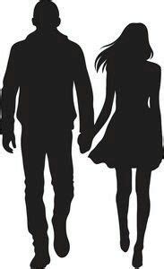 Silhouette of the bride and groom holding hands. Man and Woman Holding Hands | Man and woman silhouette ...