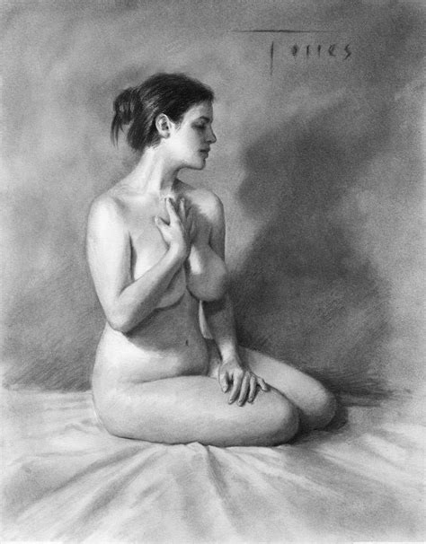 Realistic Nude Charcoal Figure Drawing Original Artwork Etsy