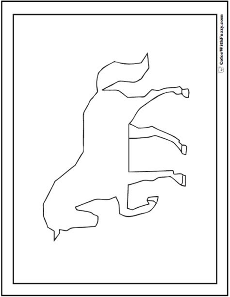 Horse Coloring Sheets Outline Silhouette