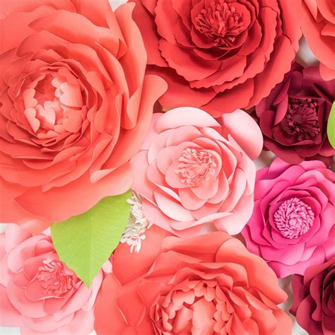 Diy Giant Paper Rose Pattern Templates And Tutorials Garden Etsy