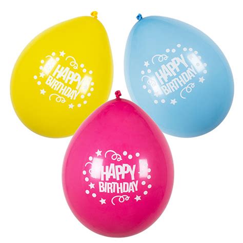Assorted Happy Birthday Air Fill Latex Balloons Cm In Pack Of Partyrama