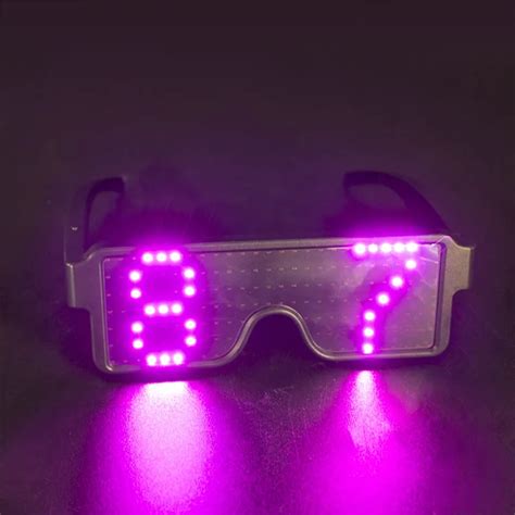 Rechargeable Light Up Neon Shutter Led Flashing Glasses Festival Rave