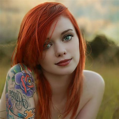 Hd Wallpaper Redhead Suicide Girls Blue Eyes Women Model Airbrushed Lass Suicide Wallpaper Flare